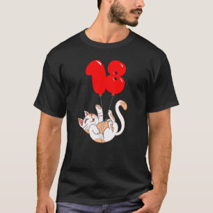 Happy Cat 18th Birthday Kids Balloon Party 1 T-Shirt