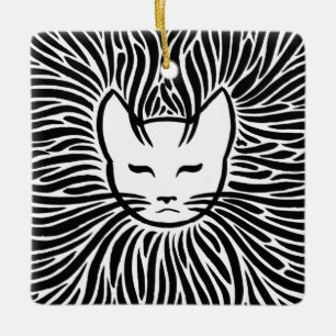 Happy Cat Ceramic Ornament