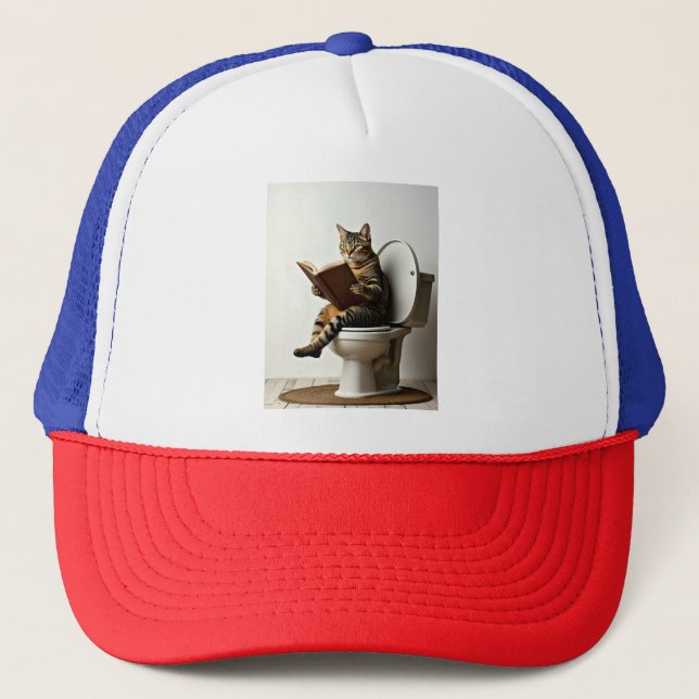 Happy Cat: Cute Kitten Design for Cat Lovers Trucker Hat (Front)