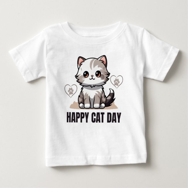 Happy cat day baby T-Shirt (Front)