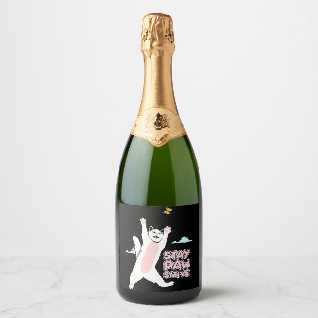 Happy Cat Happiness Happy Cat Sparkling Wine Label (Front)