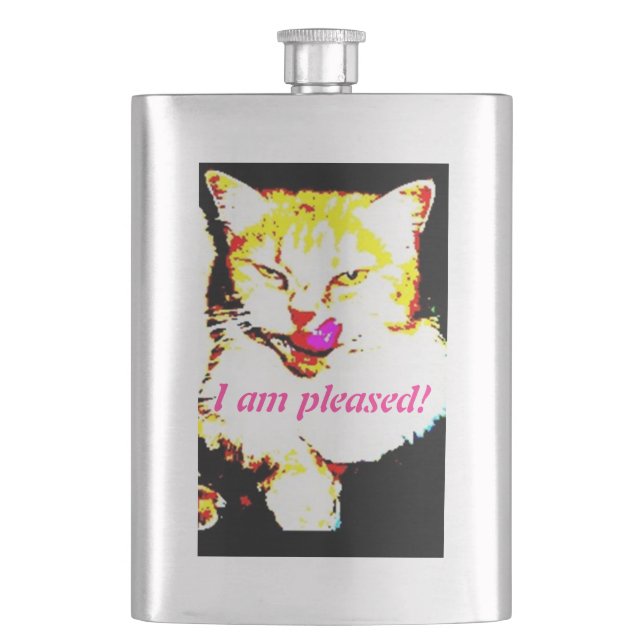 happy cat hip flask (Front)