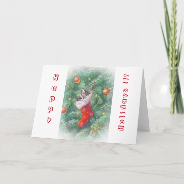 Happy cat holiday card (Front)