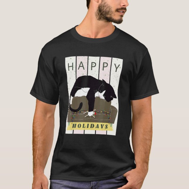Happy Cat Holidays T-Shirt (Front)