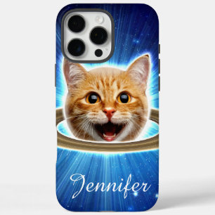 Happy cat in space. iPhone 16 pro max case