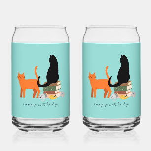 Happy Cat Lady Can Glass