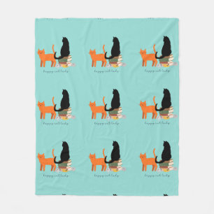 Happy Cat Lady Fleece Blanket