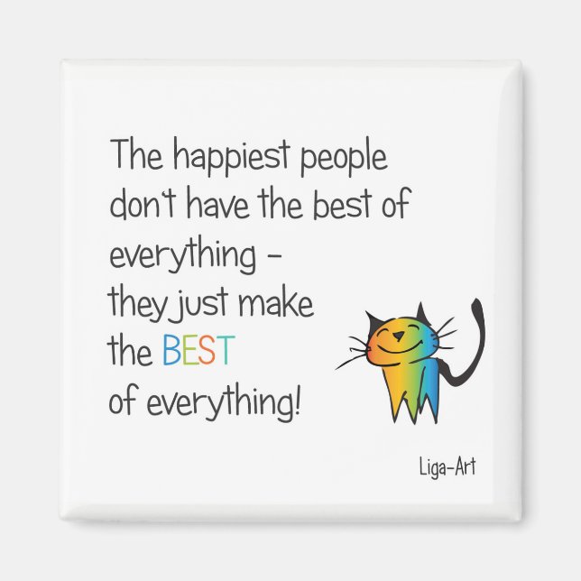 Happy cat magnet (Front)