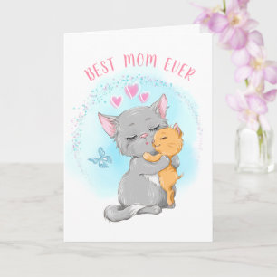 Happy Cat mother postcard best mum gift mother day