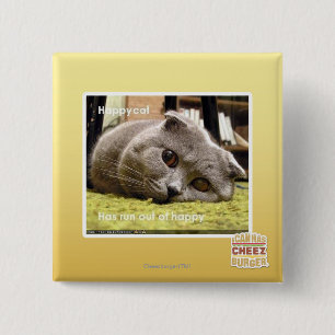 Happy cat, out of happy 15 cm square badge