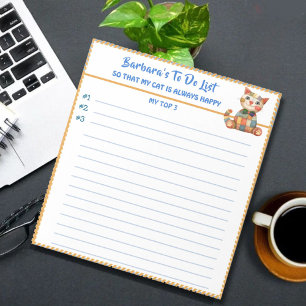 Happy Cat Personalised Planner Simple Modern Notepad