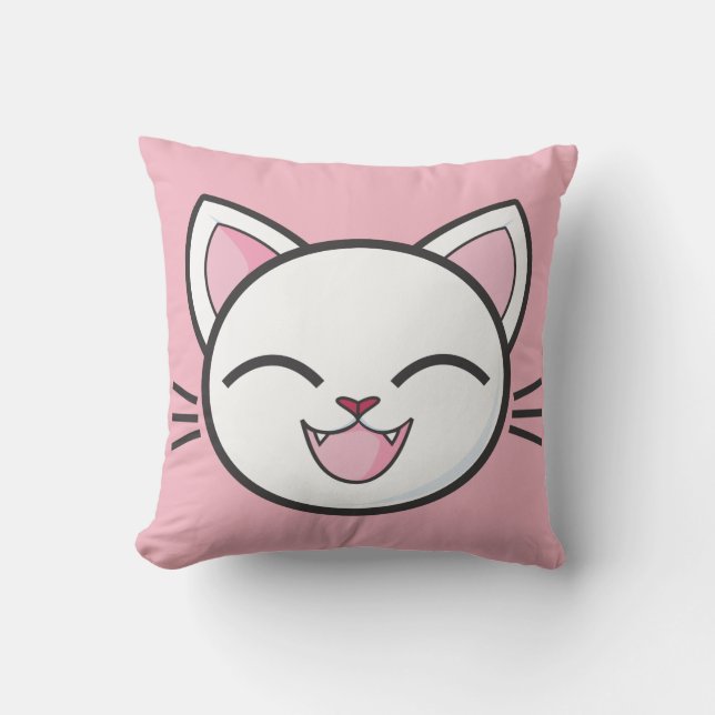 Happy cat pillow (Front)