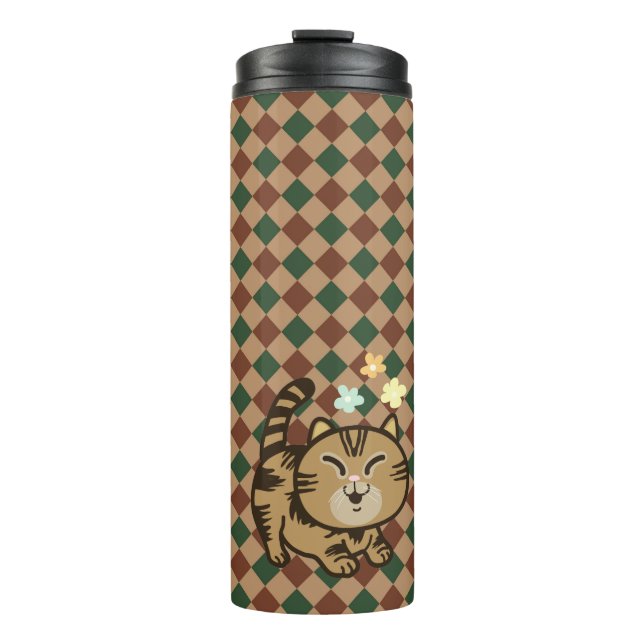 Happy cat thermal tumbler (Front)