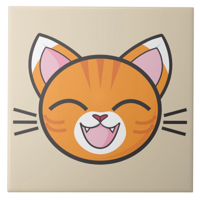 happy cat  tile (Front)