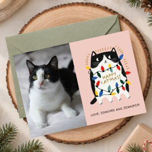 Happy Catmas Custom Cat Photo Christmas Holiday Card