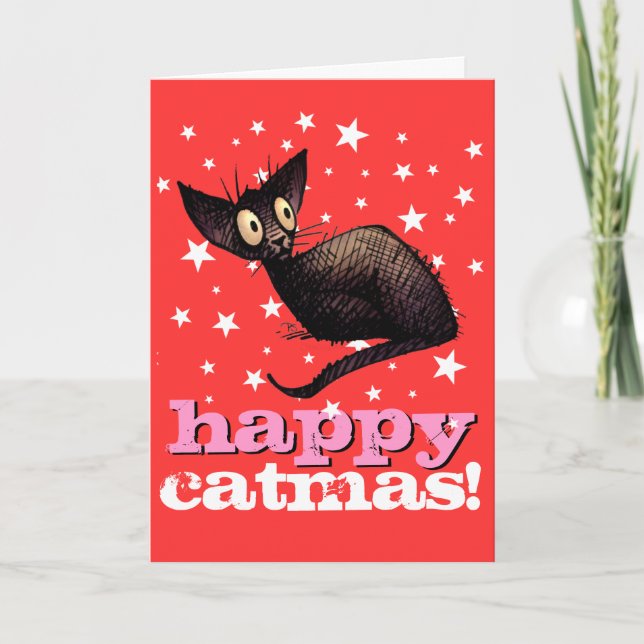 Happy Catmas! Funny Christmas and Holiday Cat (Front)