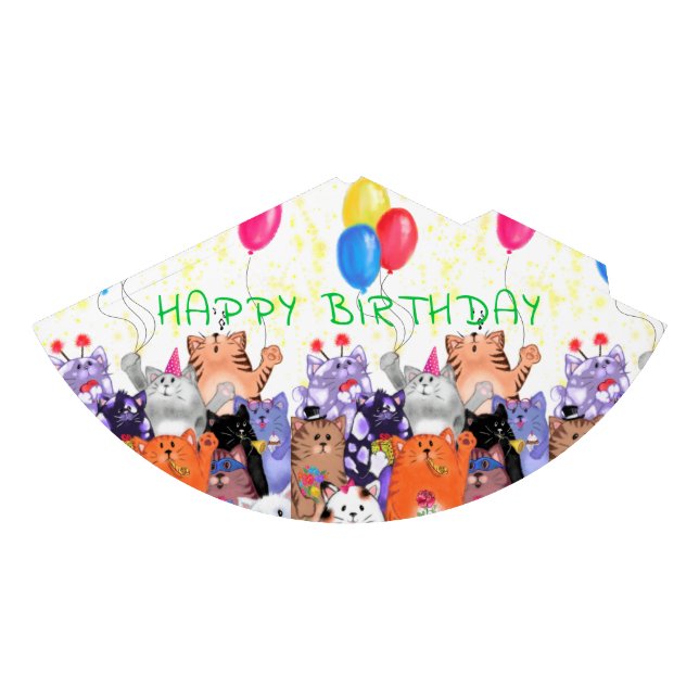 Happy Cats Birthday Party Hat (Front)