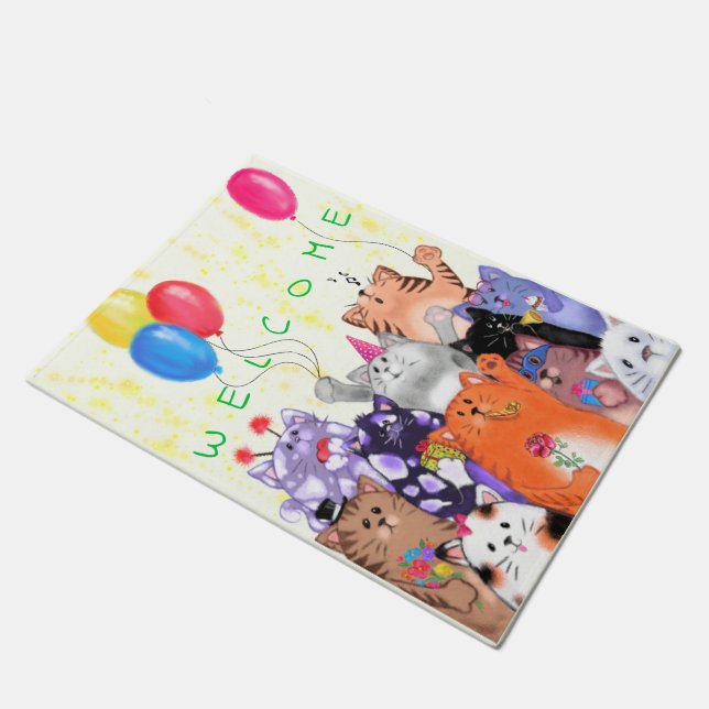 Happy Cats Doormat (Angled)