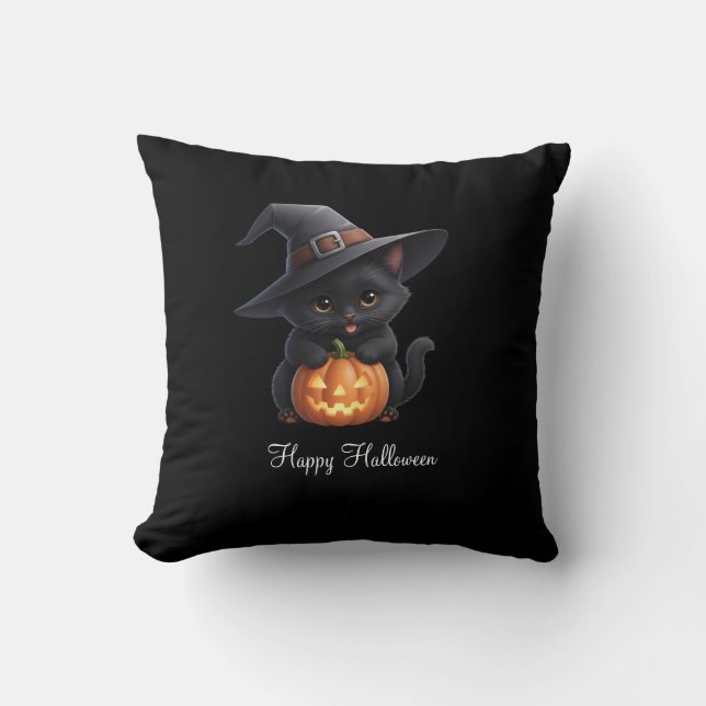 Happy Cats Halloween Cushion (Front)