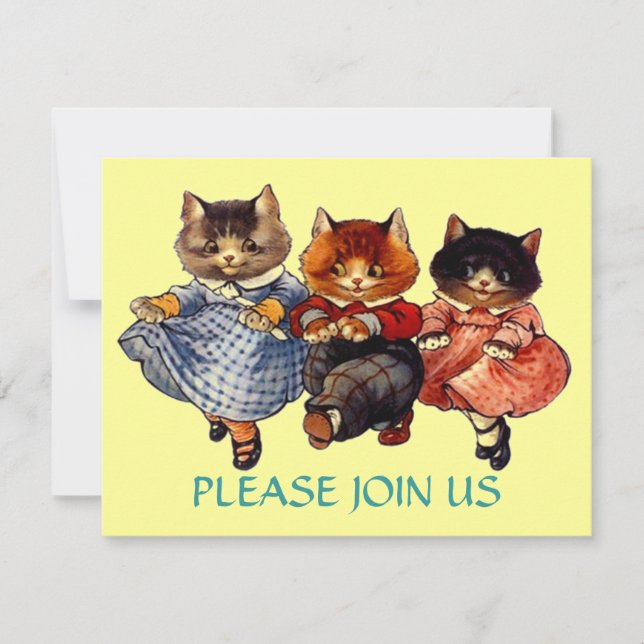 Happy Cats Line Dancing Dance Party Invitation (Front)