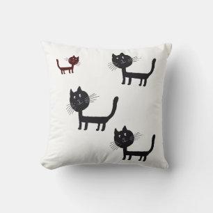 Happy Cats Lithography Throw Cushion