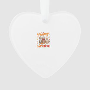 Happy Catsgiving Cats Halloween Thanksgiving Cat F Ornament
