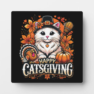 Happy Catsgiving – Thanksgiving Cat Celebration Plaque