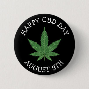 Happy CBD Day Funny Holidays 6 Cm Round Badge