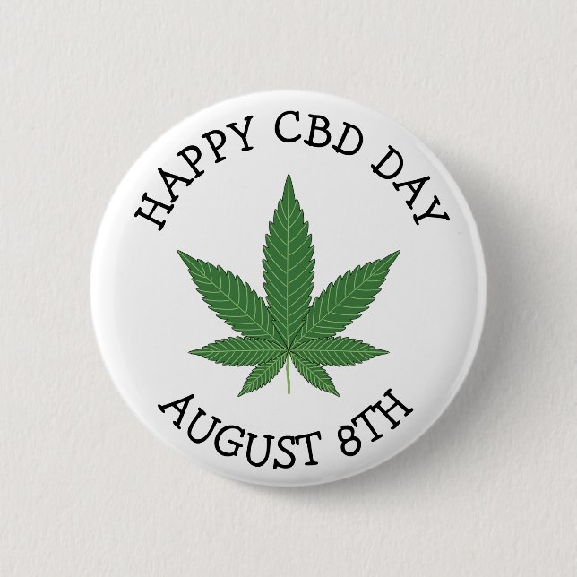Happy CBD Day Funny Holidays 6 Cm Round Badge (Front)