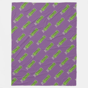 Happy Celery Stalk Bunch green fibre vegetable Fleece Blanket