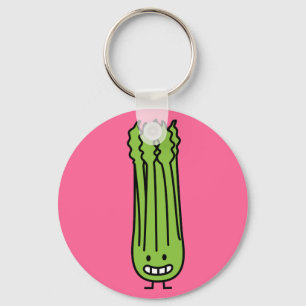 Happy Celery Stalk Bunch green fibre vegetable Key Ring