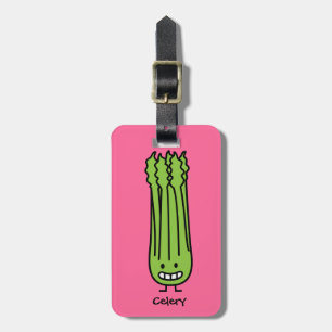 Happy Celery Stalk Bunch green fibre vegetable Luggage Tag
