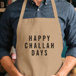 Happy Challah Days Cute Hanukkah Standard Apron<br><div class="desc">Whip up all your holiday favourites in this super cute apron featuring "Happy Challah Days" in modern black typeface. Fun novelty gift for Hanukkah!</div>