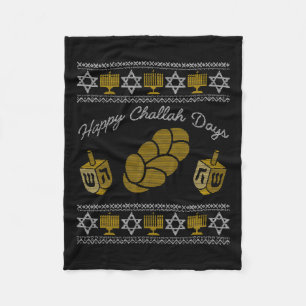 Happy Challah Days Fleece Blanket
