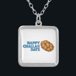 Happy Challah Days Hanukkah Chanukah Gift Necklace<br><div class="desc">Necklace features an original marker illustration of a loaf of challah bread,  with HAPPY CHALLAH DAYS in a fun font. Great for Hanukkah gifting!</div>