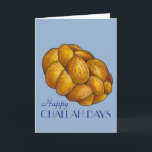 Happy Challah Days Hanukkah Chanukah Holiday Bread Card<br><div class="desc">Features an original marker illustration of a loaf of braided challah bread,  with HAPPY CHALLAH DAYS in a fun font. Great for Hanukkah!

This illustration is also available on other products. Don't see what you're looking for? Need help with customisation? Contact Rebecca to have something designed just for you.</div>