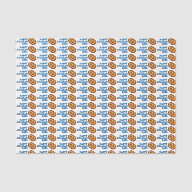 Happy Challah Days Hanukkah Chanukah Holiday Bread Tissue Paper (Front)