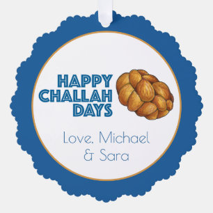 Happy Challah Days Holidays Hanukkah Chanukah Tree Decoration Card