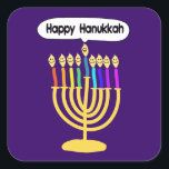 Happy Channukah Menora / Chanukia Square Sticker<br><div class="desc">hanuka, hannuka, hannukah, hanukah, hannukkah, hanukkah, chanuka, channuka, channukah, chanukah, channukkah, chanukkah chanukia, chanukkia, hanukia, hanukkia, menora, mennora, menorra holiday, holidays, jewish, judaism, "happy hanukkah", happy face", candelabra, happy, channukah, hannuka, hanukkah, hanuka, chanuka, chanukkah, chanukah, channuka, "happy channukah", sameach, chag sameach, menora, menorah, hanukia, chanukia, jewish, judaism, judaica, candles, candle,...</div>