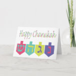 Happy Chanukah Card<br><div class="desc">Happy Chanukah Greeting Card with dreidles. Completely customisable and personalizable!</div>