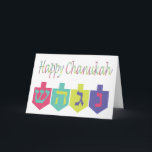 Happy Chanukah Card<br><div class="desc">Happy Chanukah Greeting Card with dreidles. Completely customisable and personalizable!</div>