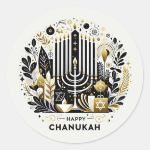 Happy Chanukah Classic Round Sticker