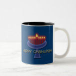 Happy Chanukah coffee mugs & cups<br><div class="desc">Commemorate Chanukah with this striking menorah graphic design set against a dark blue background to emphasise the lit candles. This product is customisable, allowing you to add wording, images and/or your logo to it. Feel free to also re-size, re-position or even replace the template image with one of your own....</div>