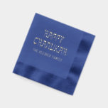 Happy Chanukah Hebrew Style #11 Family Name Foil Napkins<br><div class="desc">Elegant Happy Chanukah Hebrew Style Typography #11 Custom Family Name Design  ========</div>