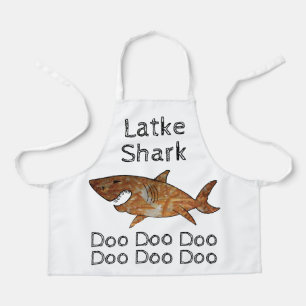 Happy Chanukah Latke Shark Apron
