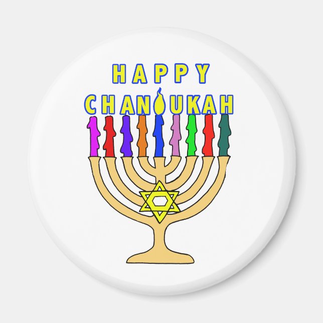 Happy Chanukah Lights Magnet (Front)