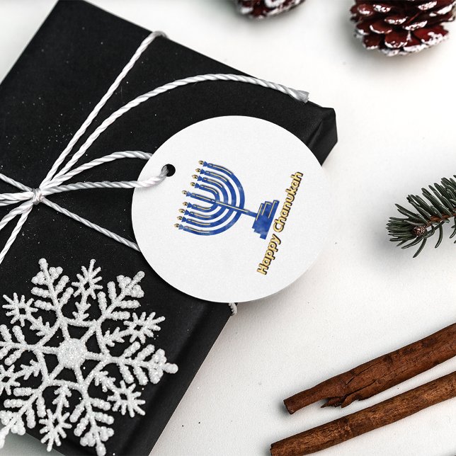 Happy Chanukah Menorah Favour Tags (Creator Uploaded)