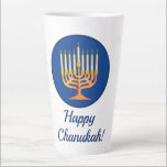 Happy Chanukah! Menorah Latte Mug<br><div class="desc">Happy Chanukah! Menorah Latte Mug

Edit text to personalise</div>