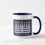 Happy Chanukah Mug<br><div class="desc">Lit Menorah</div>
