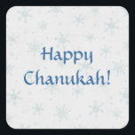 Happy Chanukah Snow Square Sticker<br><div class="desc">Pretty winter design on a simple Chanukah sticker.  Falling snow with large snowflakes on distressed white background.  Text reads HAPPY CHANUKAH!  With a little help from my friends at www.scrappindoodles.com. From My_Christmas_Shoppe by She Wolf Medicine.</div>